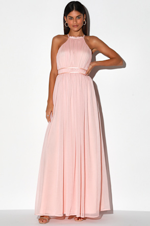 Lovely Light Pink Dress - Ruched Maxi Dress - Backless Maxi Dress - Lulus Lovely Light Pink Dress - Ruched Maxi Dress - Backless Maxi Dress - Lulus