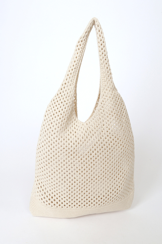 Vacay Bound Cream Crochet Tote Bag 2