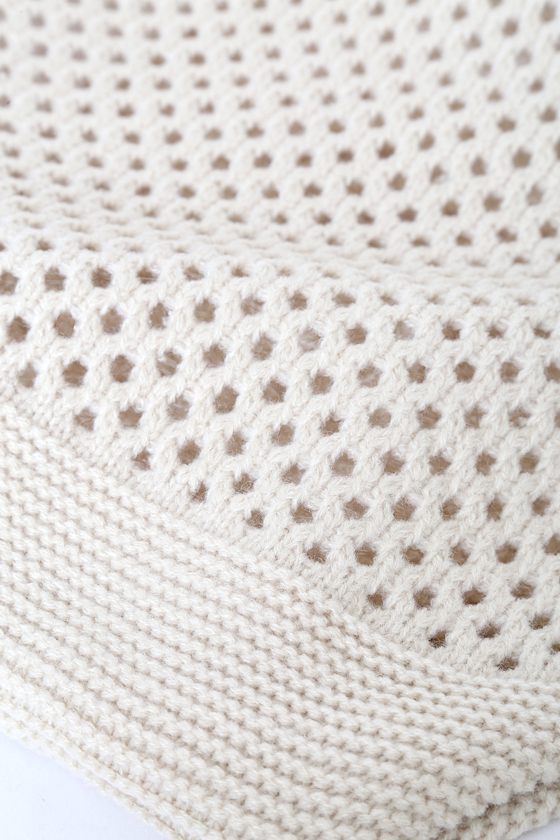 Vacay Bound Cream Crochet Tote Bag - thumbnail 4