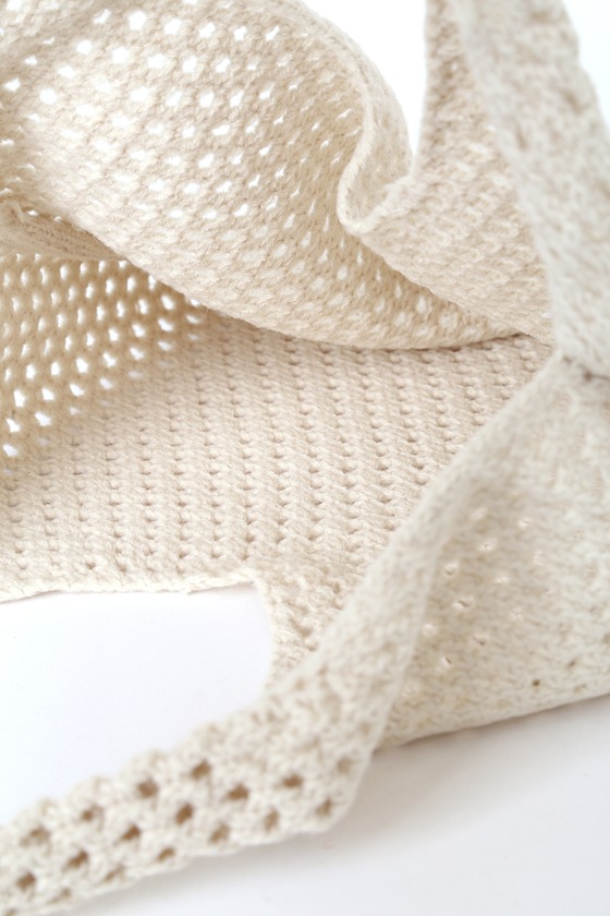 Vacay Bound Cream Crochet Tote Bag - thumbnail 5