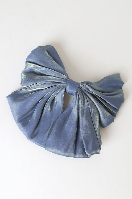 There You Bow Blue Oversized Bow Hair Clip 1
