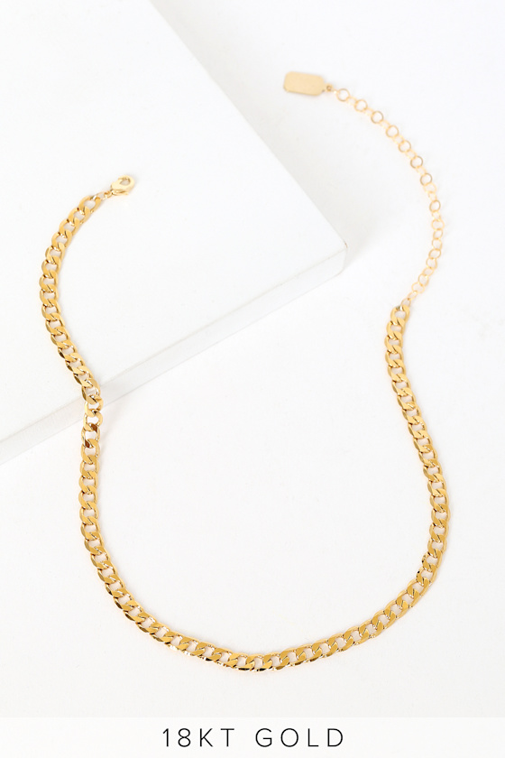 Callie 18k Gold Chain Choker Necklace 3