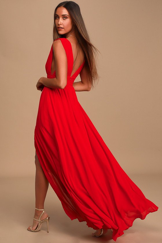 heavenly hues red maxi dress