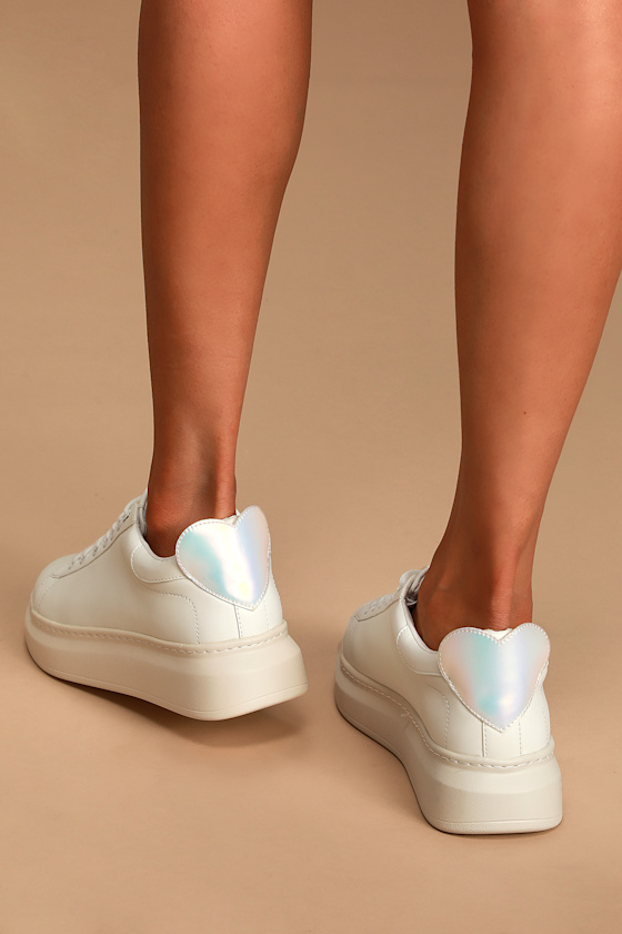 Elaina White Flatform Sneakers 2