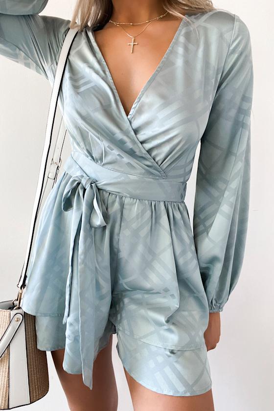 Cute Mint Romper Satin Romper Balloon Sleeve Romper Lulus