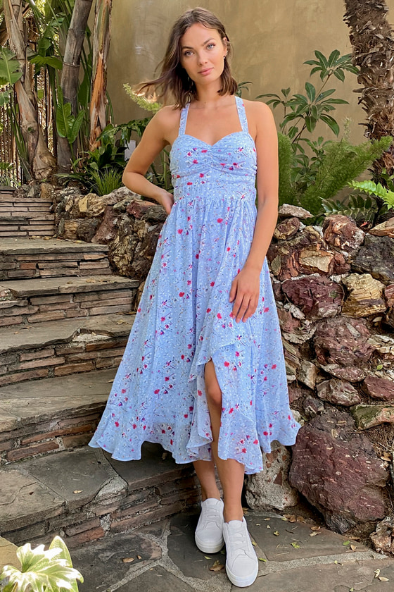 floral jacquard overlapping midi dress