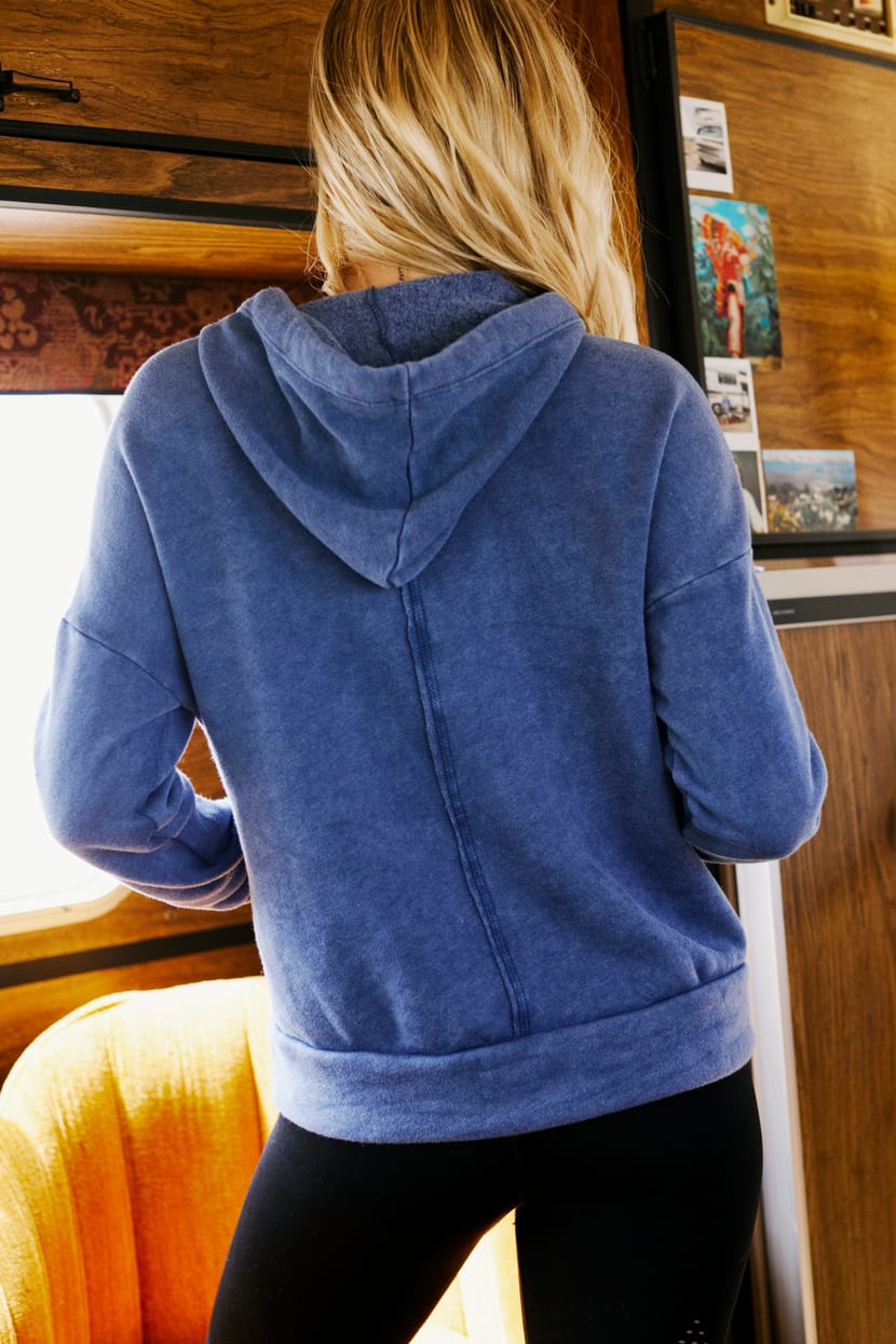 Work It Out Washed Blue Hoodie