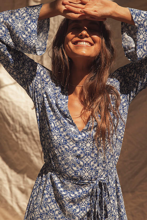 Mandala Daydream Blue Print Maxi Dress 10