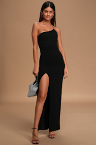 Keeper of My Heart Black One-Shoulder Maxi Dress 6