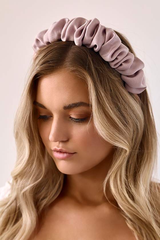 Let's Head Out Beige Ruched Headband 1