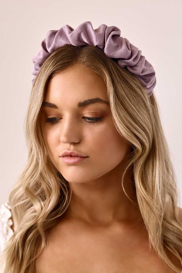 Cute Mauve Headband - Ruched Headband - Scrunchie Headband  display picture 1