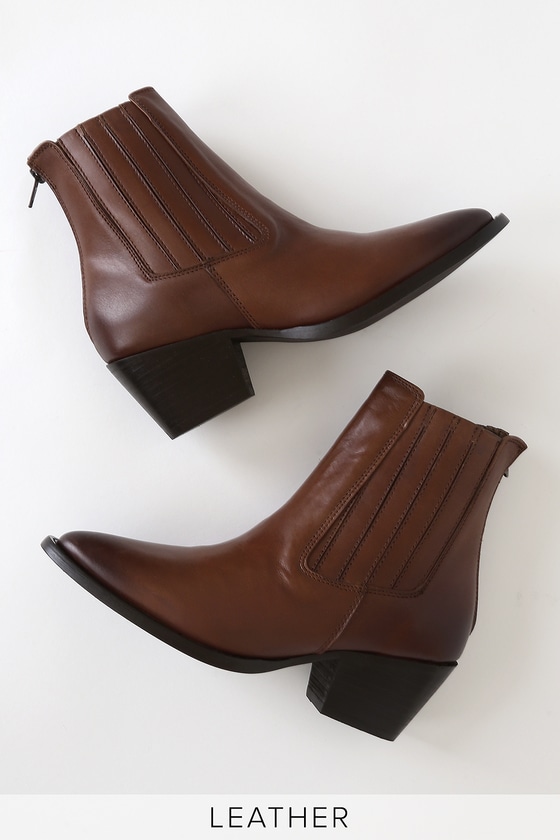 mens brown pointed toe boots