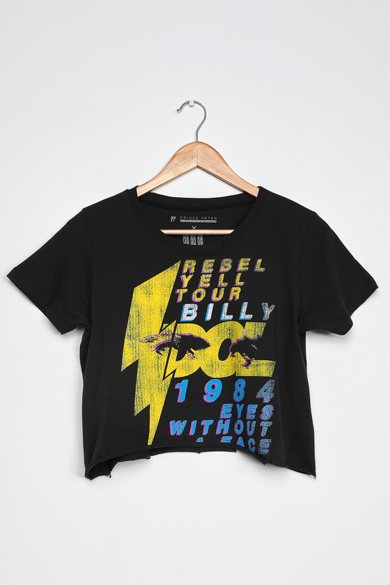 Prince Peter Billy Idol 84 Tour - Black Distressed Cropped
