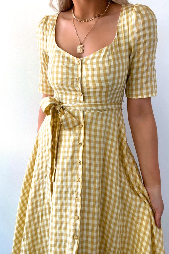 yellow gingham dress