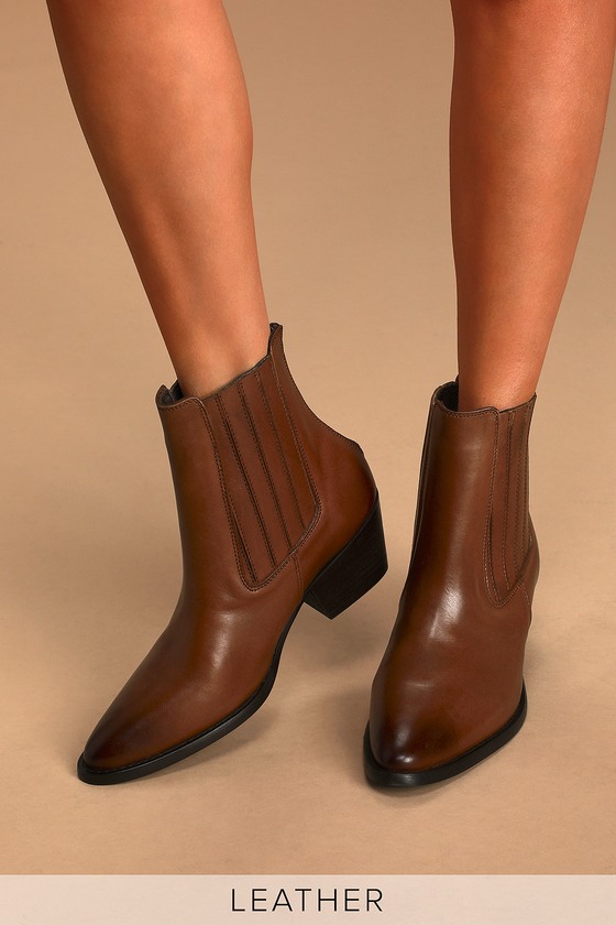 leather ankle boots pointed toe