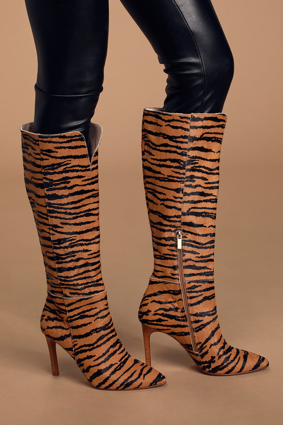 gold boots knee high