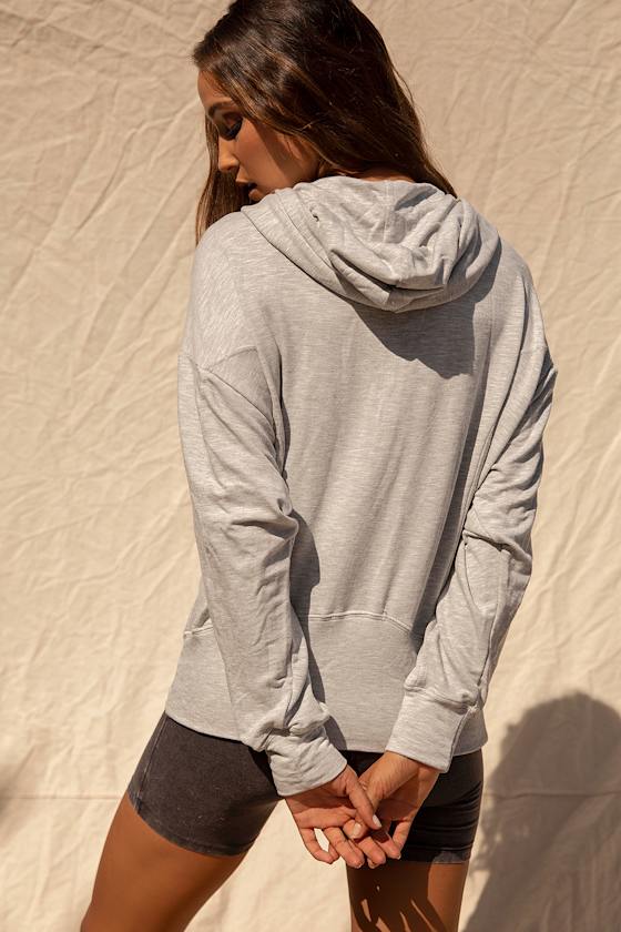 Whenever Wear-Ever Heather Grey Half-Zip Hoodie 10