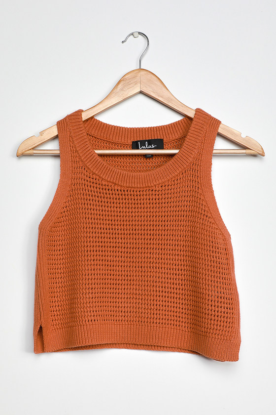 orange knit tank