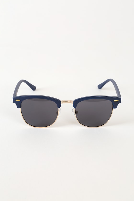Navy Blue and Gold Sunglasses Classic Sunnies Cute Sunglasses