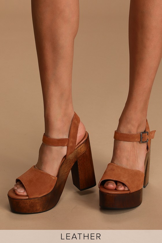 cognac suede pumps