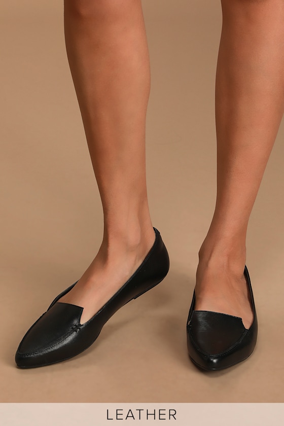 pointed leather loafers