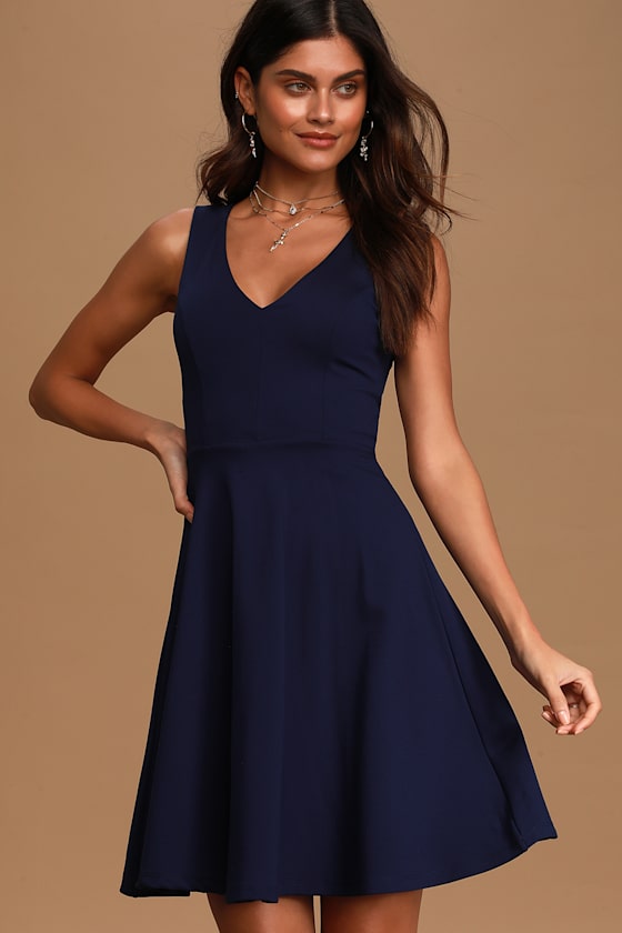 Bon Appetit Navy Blue Skater Dress 11