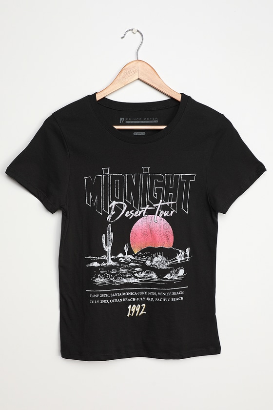 Prince Peter Midnight Tour T-shirt - Graphic Washed Black