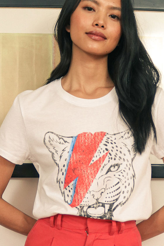 Lightning Cheetah White Tee 6
