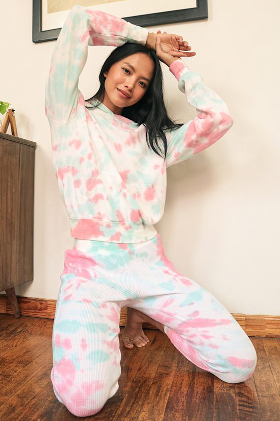 multi tie dye hoodie