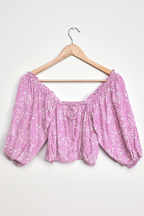 Faithfull the Brand Des Amis - Floral Crop Top - Puff Sleeve Top - Lulus