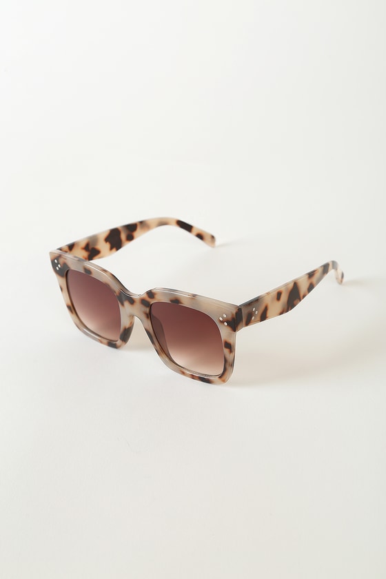 Cute Tortoise Sunglasses Square Sunnies Oversized Sunglasses Lulus