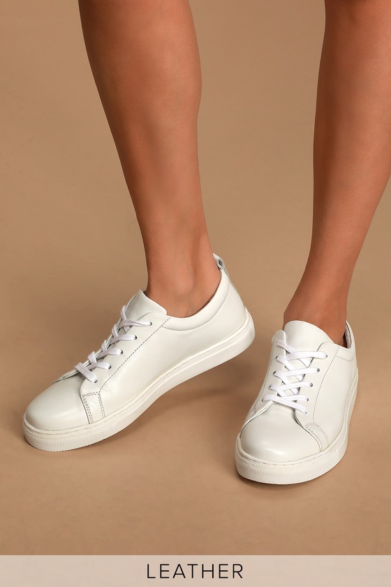 Seychelles Deviate - White Sneakers - Genuine Leather Sneakers - Lulus