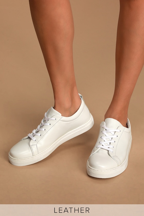 Deviate White Leather Sneakers 5