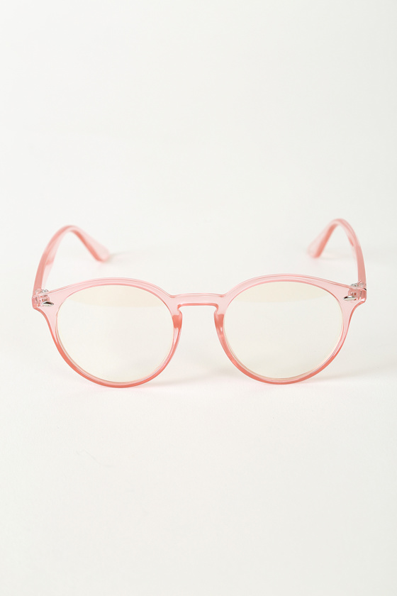 Blush Pink Glasses Blue Light Glasses Round Fashion Glasses