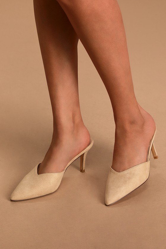 tan pointed mules