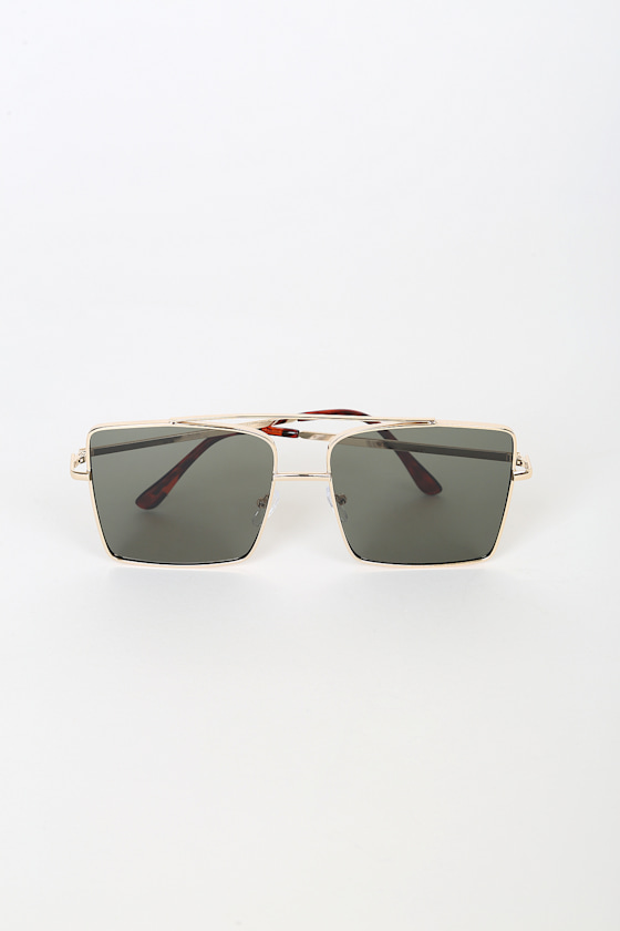 Stay Shady Gold Wire Frame Square Sunglasses 3