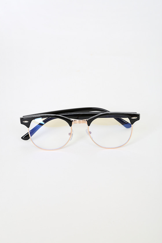 High Tech Black and Gold Blue Light Glasses 3