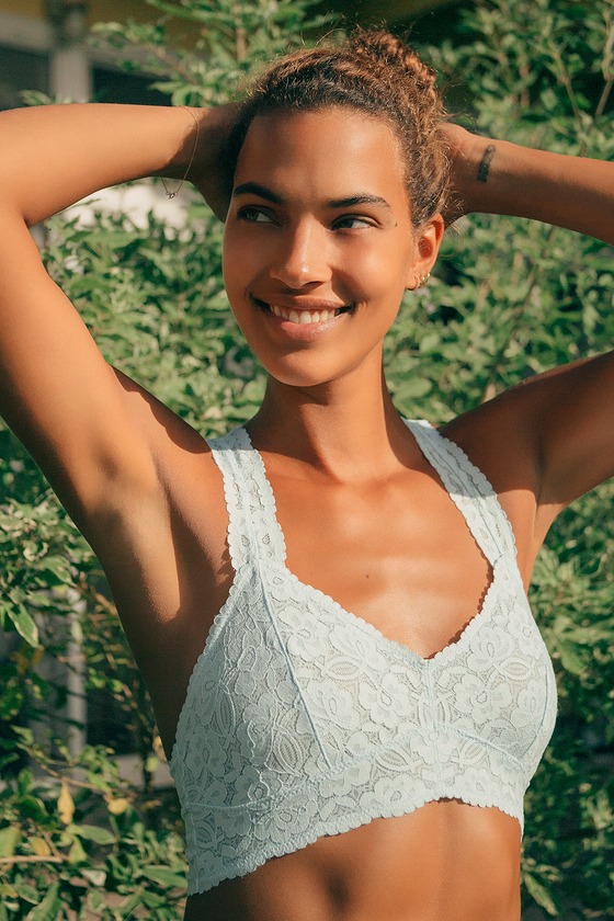 Galloon Racerback Light Blue Lace Bralette