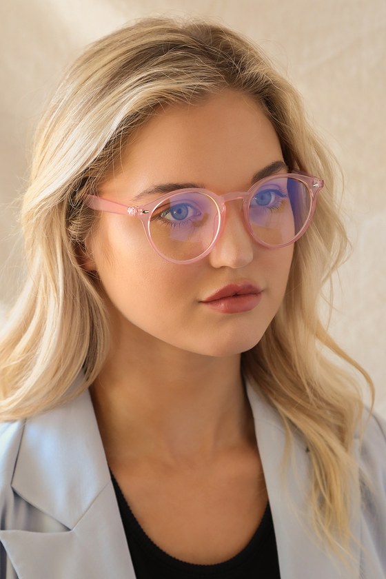 Blush Pink Glasses Blue Light Glasses Round Fashion Glasses Lulus