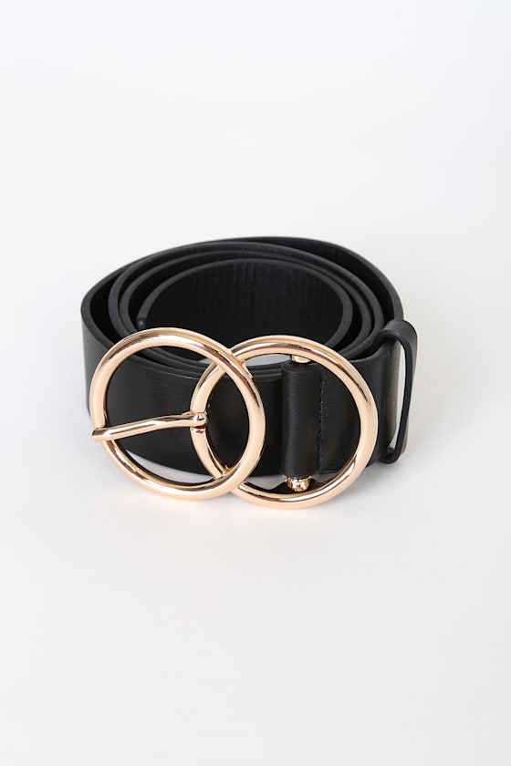 Double Oh Heaven Black Double Buckle Belt 2