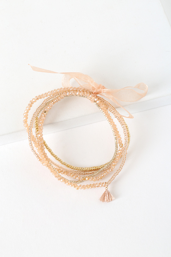 Bead of My Heart Gold Beaded Bracelet Set 2