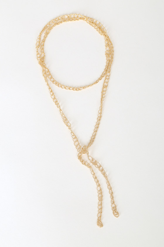Gold Wrap Necklace Wrapping Chain Necklace No Clasp Necklace Lulus