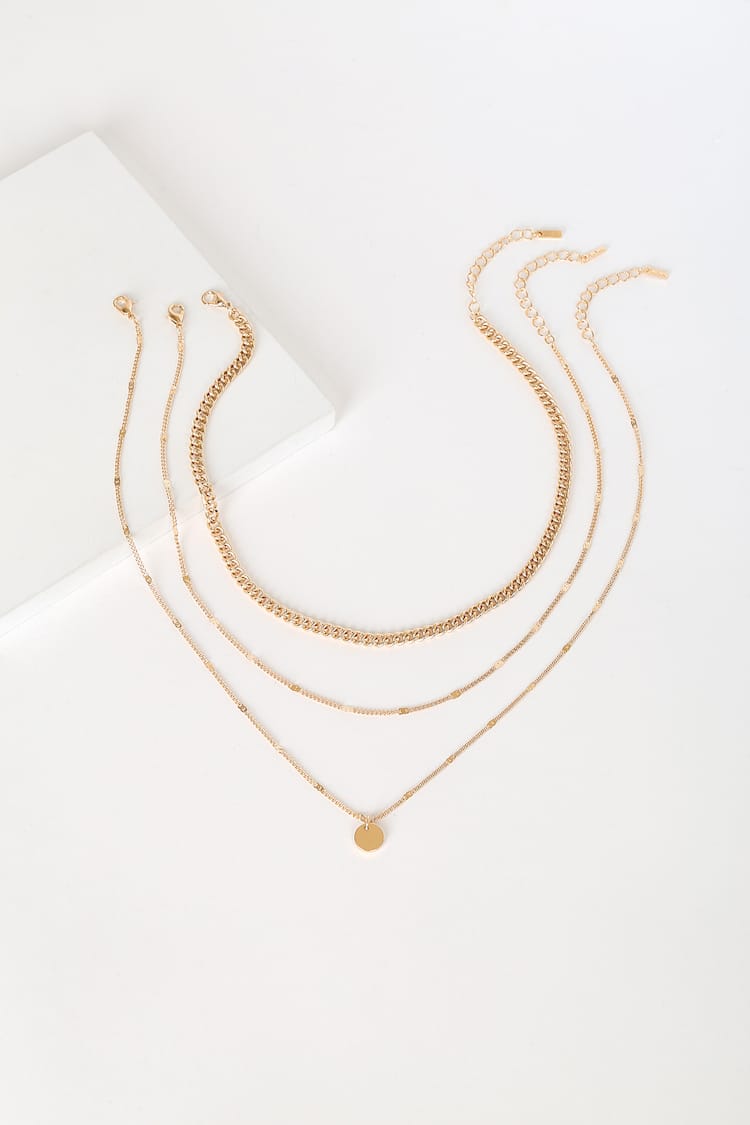Three-Way Tie Gold Necklace Set
