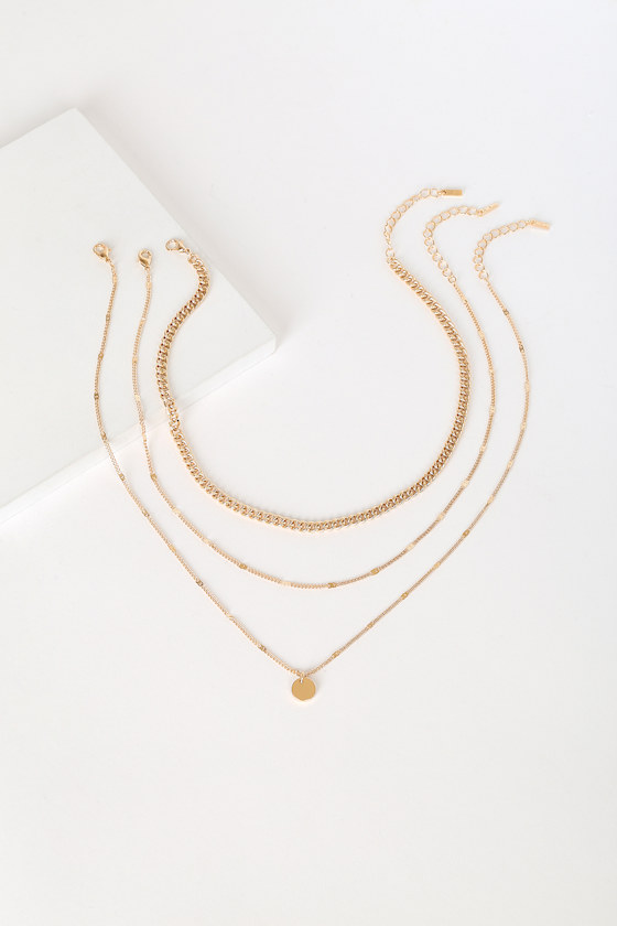 Three-Way Tie Gold Layered Necklace 2
