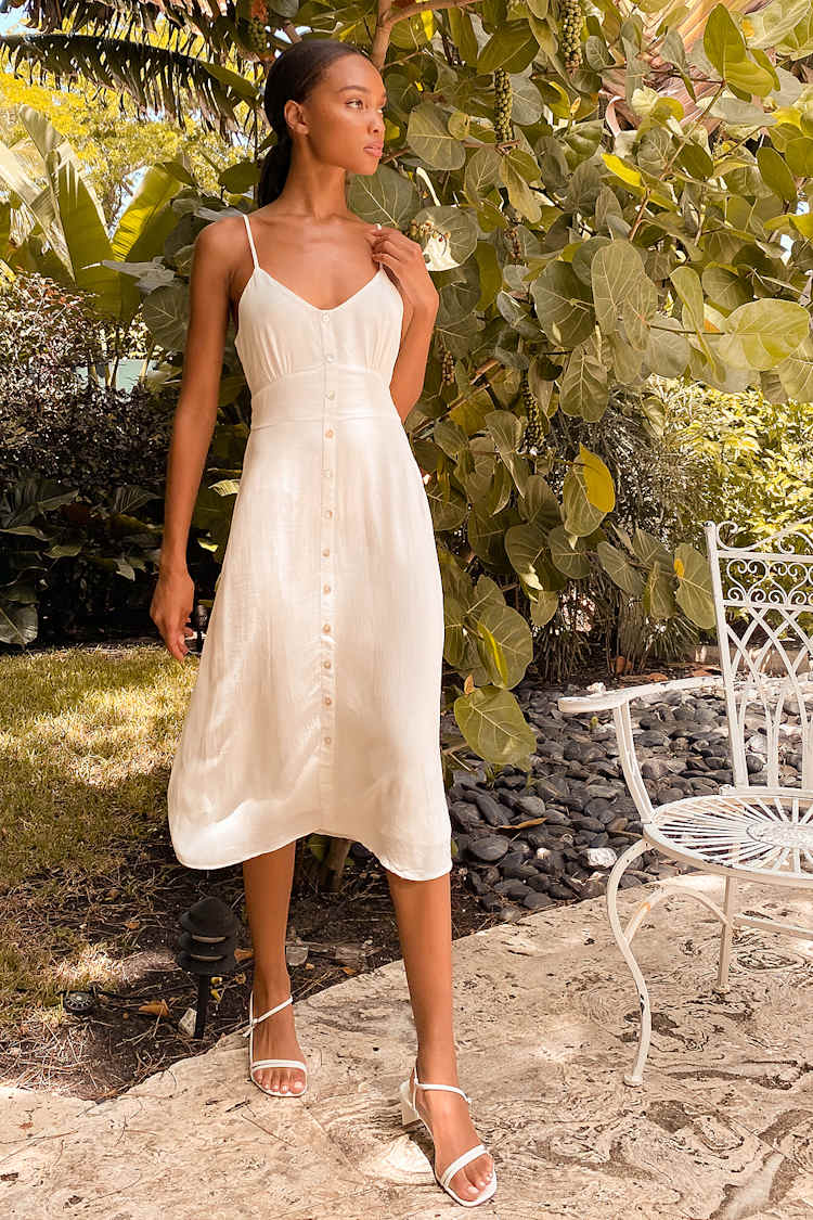 White Midi Dress - Tie-Back Dress - Button Front Midi Dress - Lulus White Midi Dress - Tie-Back Dress - Button Front Midi Dress - Lulus
