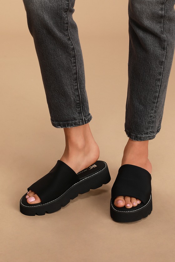 slide on platform sandals