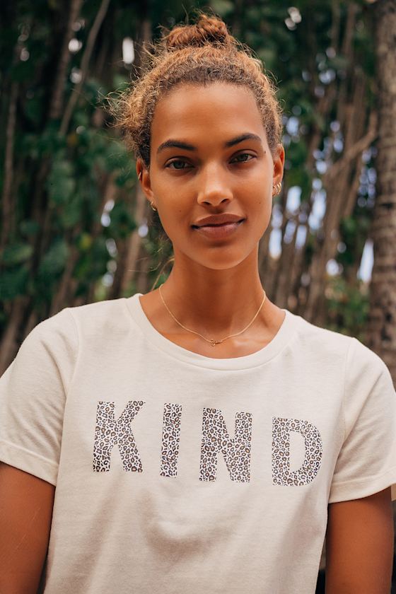 black and cream graphic tee