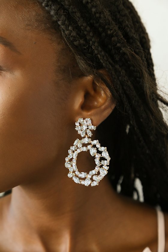 Lovely Earrings Rhinestone Earrings Statement Earrings Lulus