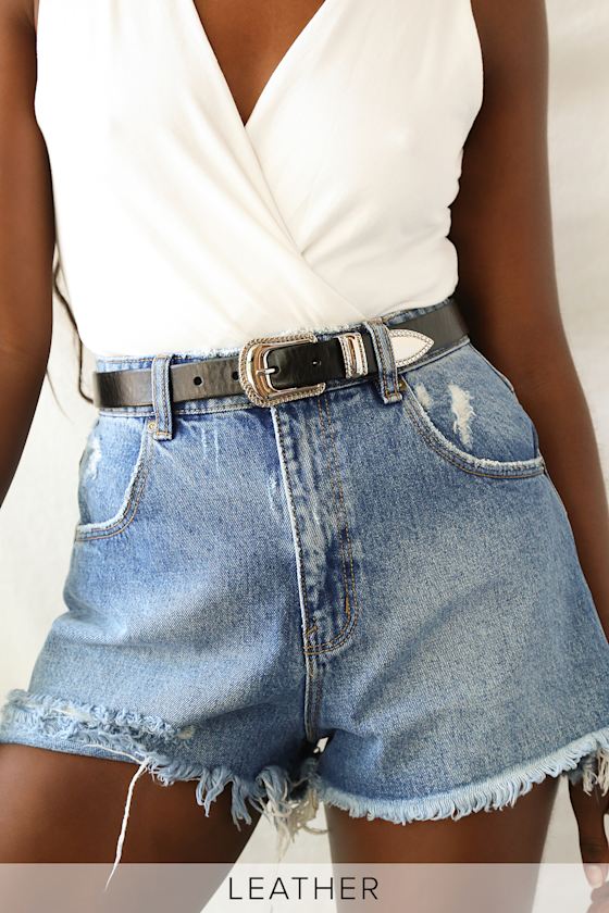 Day in the Countryside Black Leather Belt 1