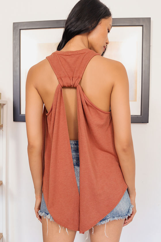 Simply Stated Rusty Rose Open Back Tank Top 8